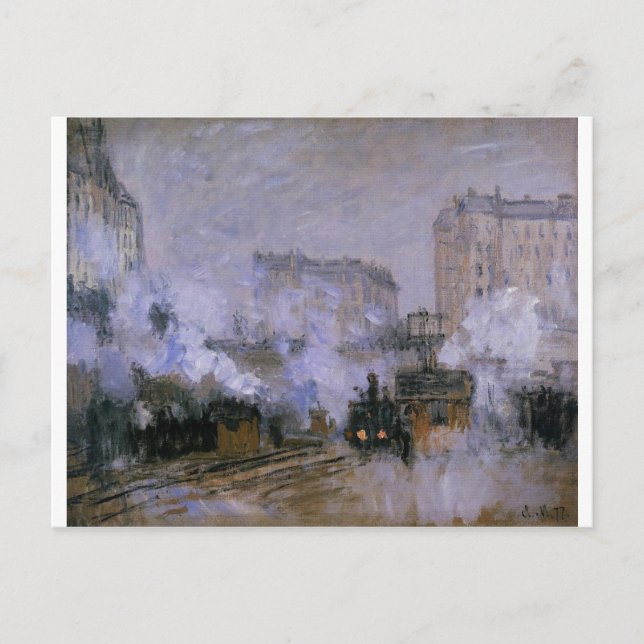 Postal Estación de Saint-Lazare, llegada de un tren por C (Anverso)