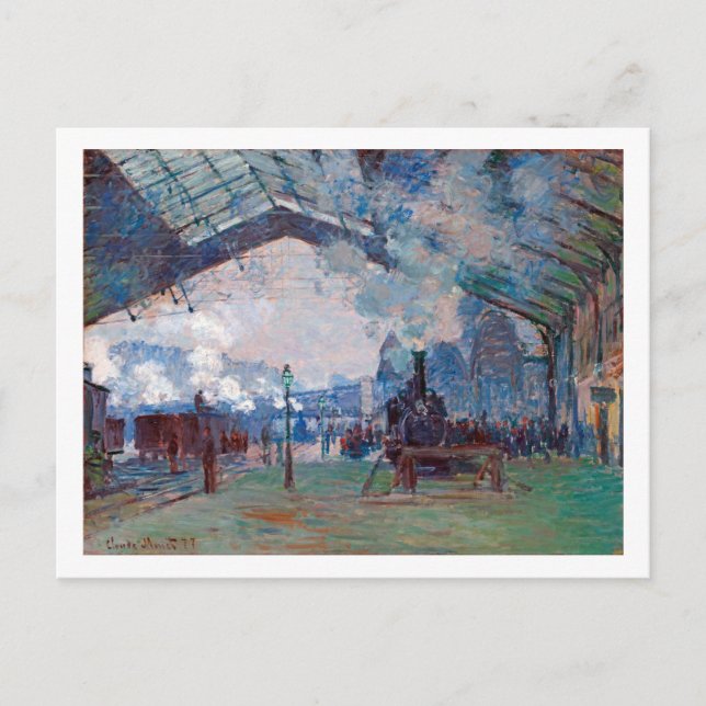 Postal Estación de Saint-Lazare, Monet (Anverso)