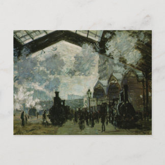 Postal Estación de Saint Lazare por Claude Monet