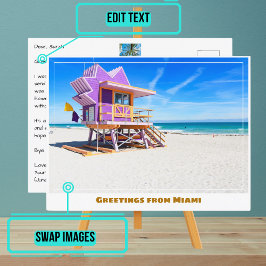 Postal Estación de Salvavidas Miami Beach Florida