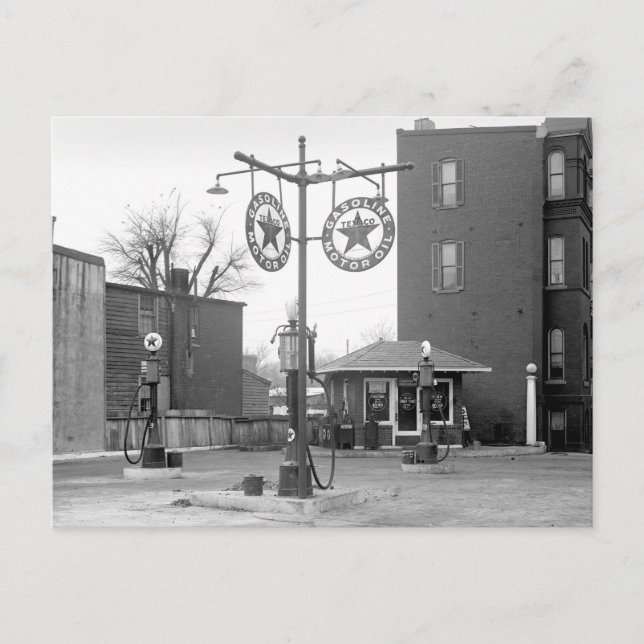 Postal Estación de servicio Corner Gas, 1925 (Anverso)