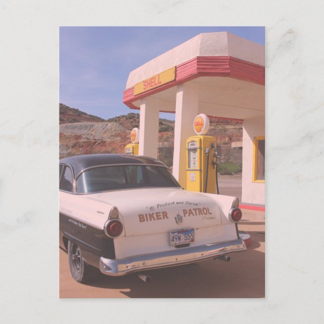Postal Estación de servicio de coches clásicos de la patr (Anverso)