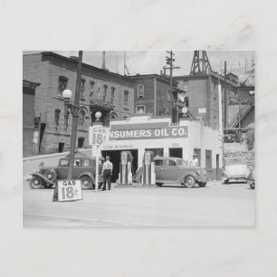 Postal Estación de servicio en Montana, 1939