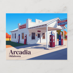 Postal Estación de servicio Oklahoma Ruta 66, Arcadia Okl