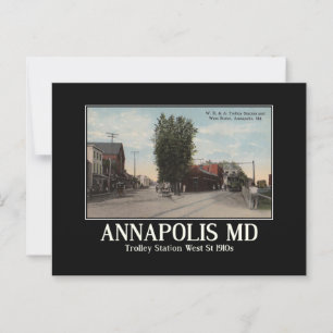 Postal Estación de tranvía de Annapolis MD, inspirada en 