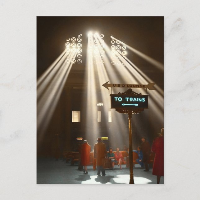 Postal Estación de tren - Chicago - Que haya luz 1943 (Anverso)