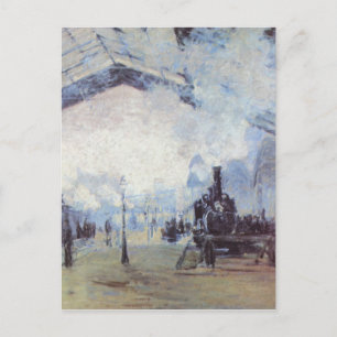 Postal Estación de tren Claude Monet Arte Popular
