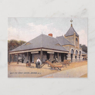 Postal Estación de tren de 1907, Bayona, NJ Vintage