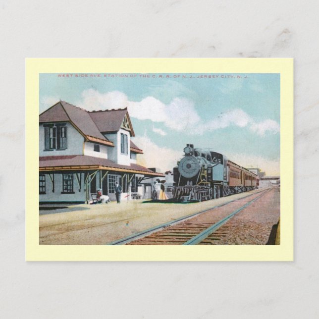 Postal Estación de tren de 1909, Jersey City, New Jersey  (Anverso)
