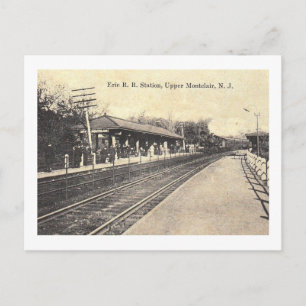 Postal Estación de tren de Erie, Upper Montclair, NJ Vint