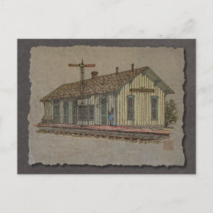 Postal Estación de tren de la ciudad pequeña