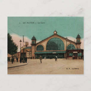 Postal Estación de tren de Le Havre Fotochrom Francia 191