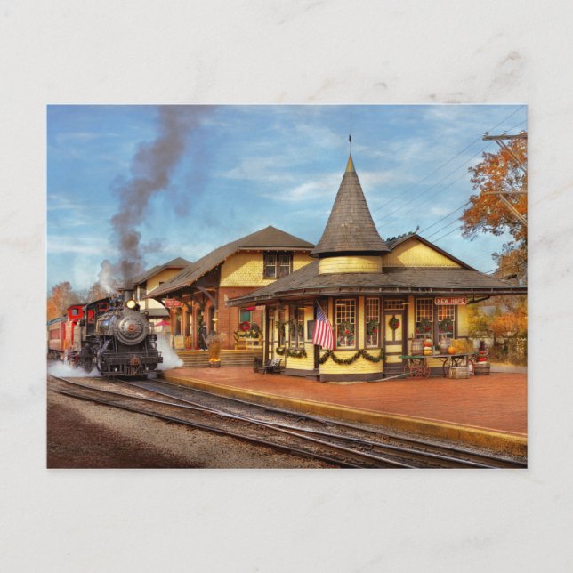 Postal Estación de tren - Ferrocarril de vapor New Hope (Anverso)