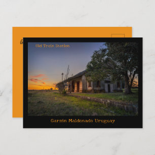 Postal Estación de tren Garzón Maldonado Uruguay
