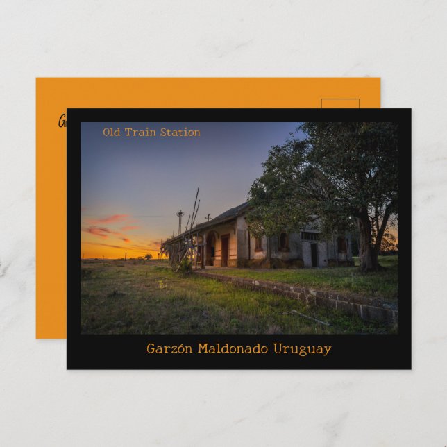 Postal Estación de tren Garzón Maldonado Uruguay (Anverso / Reverso)