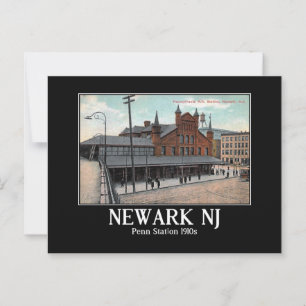 Postal Estación de tren Newark NJ Penn de los años 1910