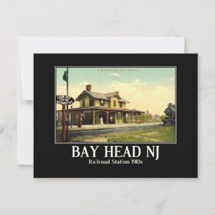 Postal Estación de tren NJ Bay Head 1910