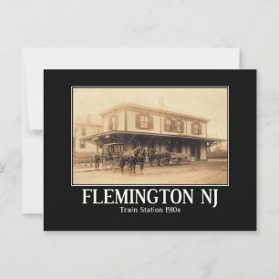 Postal Estación de tren NJ de Flemington, años 1910