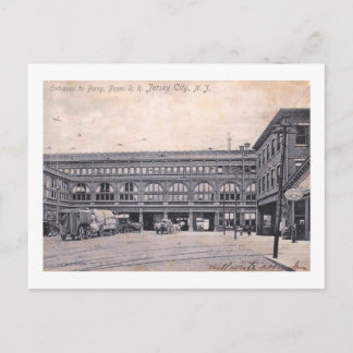 Postal Estación de tren y ferry, Jersey City NJ 1906 Vint