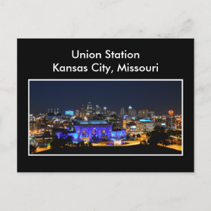Postal Estación de Unión de la Ciudad de Kansas en Azul