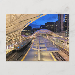 Postal Estación de unión nocturna con tren en línea A a D
