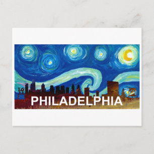 Postal Estación de Van Gogh Insp de Philadelphia Skyline 