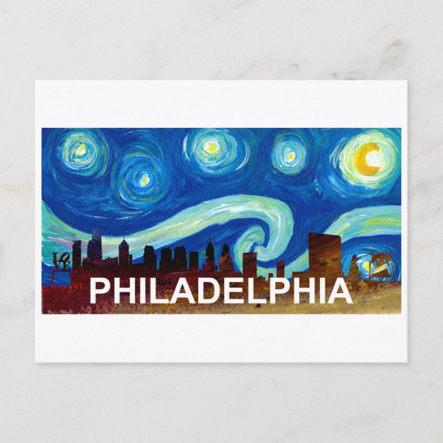 Postal Estación de Van Gogh Insp de Philadelphia Skyline  (Anverso)