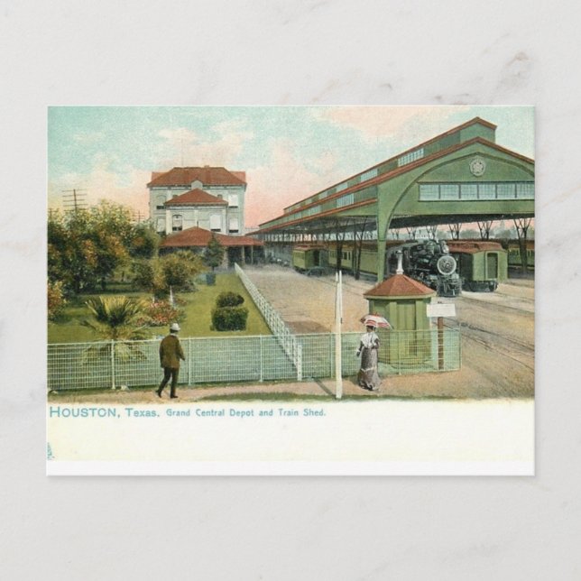 Postal Estación Grand Central de Houston Texas, 1905 (Anverso)