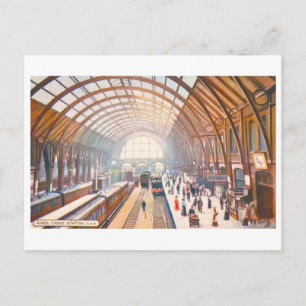 Postal Estación King's Cross vintage en Londres, Inglater