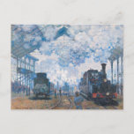 Postal Estación Monet - Saint-Lazare, llegada del tren<br><div class="desc">Pintura de Claude Monet,  estación de Saint-Lazare,  llegada del tren</div>