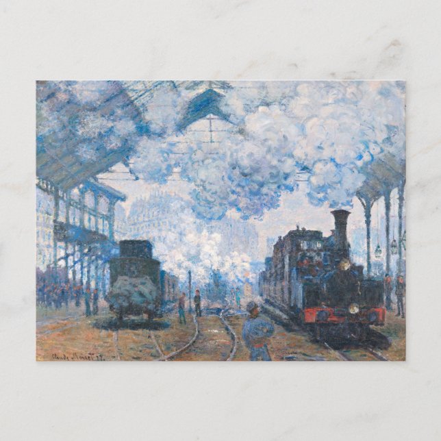 Postal Estación Monet - Saint-Lazare, llegada del tren (Anverso)