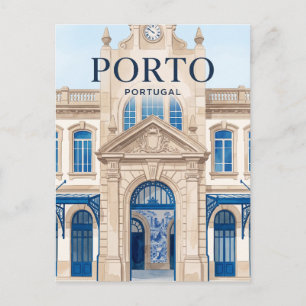 Postal Estación Porto São Bento Portugal