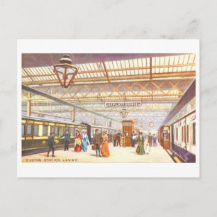 Postal Estación vintage de Euston en Londres