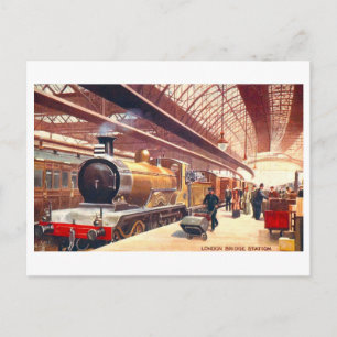 Postal Estación Vintage London Bridge en Inglaterra