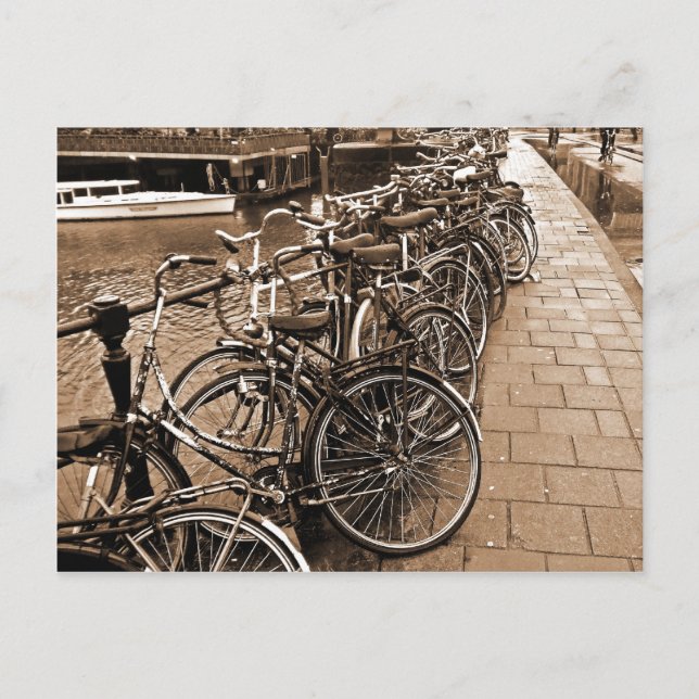 Postal Estacionamiento de bicicletas — Amsterdam en novie (Anverso)