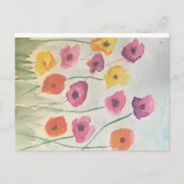 Postal Estacionario de flores coloridas