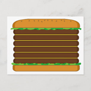 Postal Estacionario de Hamburguesa de Hojas Nuevas para C