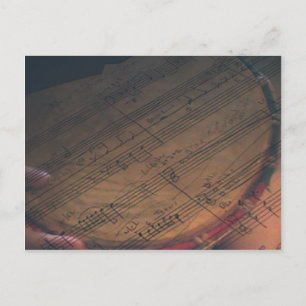 Postal Estacionario de música, rehenes y Pegatinas