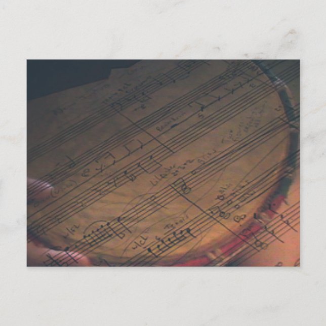 Postal Estacionario de música, rehenes y Pegatinas (Anverso)