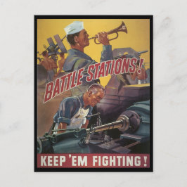 Postal Estaciones de batalla Segunda Guerra Mundial