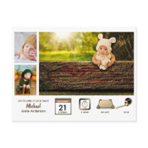 ESTADÍSTICAS DE BEBÉ NIÑO Collage de Fotos Rústico