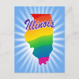 Postal Estado Arcoiris De Illinois