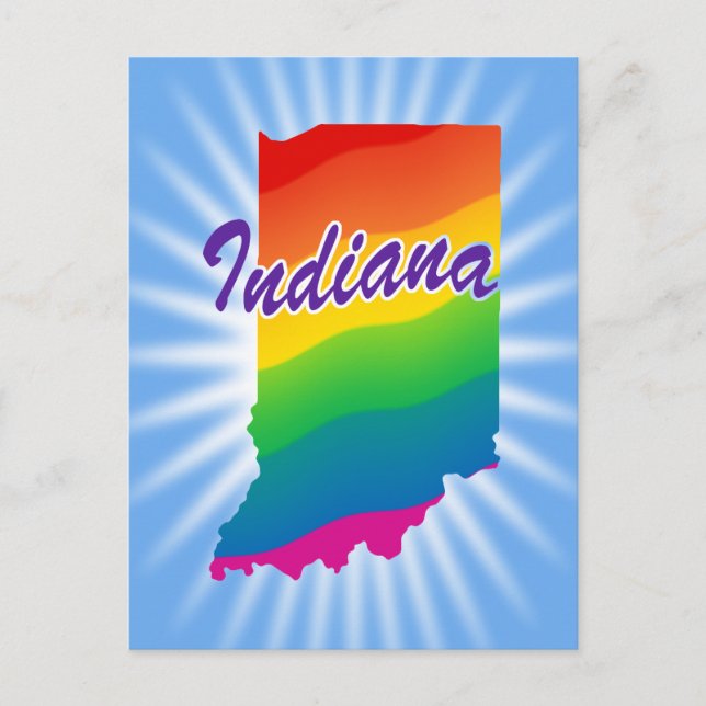 Postal Estado Arcoiris De Indiana (Anverso)