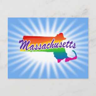 Postal Estado Arcoiris De Massachusetts