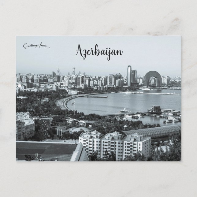 Postal Estado de ánimo Noir de Bakú Azerbaiyán (Anverso)