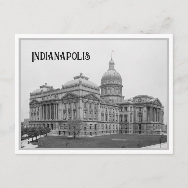 Postal Estado de Indiana Vintage / Capitol, Indianápolis (Anverso)