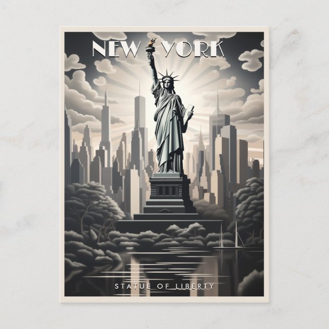 Postal Estado de la libertad Nueva York Estados Unidos Vi (Anverso)