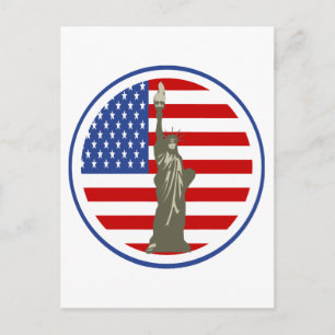 Postal Estado de libertad en la bandera de los Estados Un