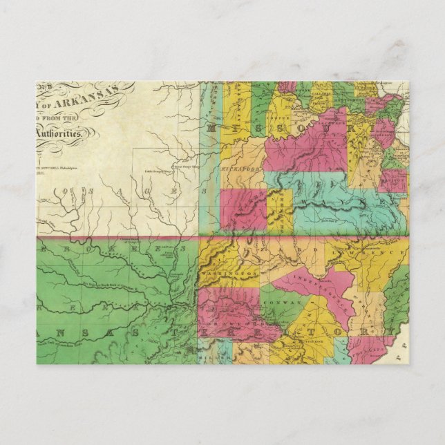 Postal Estado de Misuri y Territorio de Arkansas (Anverso)
