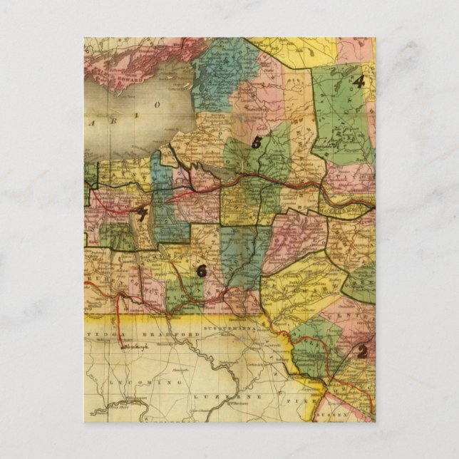 Postal Estado de Nueva York por DH Burr (Anverso)